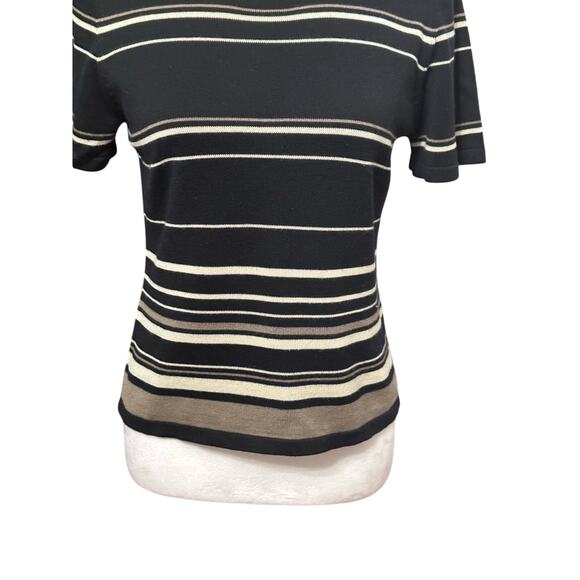 Style & Co. Pullover Sweater Scoop Neckline 3/4 Sleeves Striped Multicolor W S - Picture 3 of 7